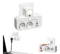 Multiprise Murale avec Interrupteurs Individuels,2/3/4/5 Prises EU+USB,Conception Polyvalente et Sécurisée pour la Maison,Multiprise Murale Française,3 en 1 Prise Chargeur Française (A, 2Prises)