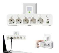 Multiprise Murale avec Interrupteurs Individuels,2/3/4/5 Prises EU+USB,Conception Polyvalente et Sécurisée pour la Maison,Multiprise Murale Française,3 en 1 Prise Chargeur Française (A, 5Prises)