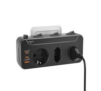 Multiprise Murale avec Parafoudre et Surtension,Prise Multiple avec Interrupteur Individuel,PD20W Triplette Electrique Adaptateur,1 Schuko 2 Prises Euro,avec Dispositif de Sécurité Enfant,Noir