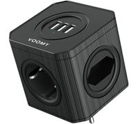 Multiprise Murale Cube 7 En 1, Prise Multiple Avec Usb, Multiprise Electrique 4 Prises Et 3 Usb, Multiprise 4000W Parasurtenseur, Noir[DYB982860]