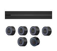 Multiprise Murale, Rail 8000W + Prise Universelle Amovible Trois Trous/USB + Type C, avec LumièRe LED Douce, pour Cuisine, Bureau,Black-75cm