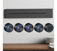 Multiprise Murale, Rail D'alimentation 8000W Avec Adaptateurs Secteur 3/4/5/6/7/8 Prises Et Port De Charge USB-A/C, Prise Murale, Pour Cuisine Et Salon Modernes(Noir,60cm)