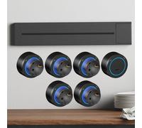 Multiprise Murale, Rail D'alimentation 8000W Avec Adaptateurs Secteur 3/4/5/6/7/8 Prises Et Port De Charge USB-A/C, Prise Murale, Pour Cuisine Et Salon Modernes(Noir,75cm)