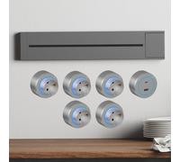 Multiprise Murale, Rail D'alimentation 8000W Avec Adaptateurs Secteur 3/4/5/6/7/8 Prises Et Port De Charge USB-A/C, Prise Murale, Pour Cuisine Et Salon Modernes(Gray,75cm)
