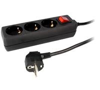 Multiprise noire avec rallonge 1.4m - parafoudre - 3 prises 230VAC 10A - ADNAuto