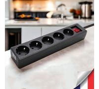 Multiprise Noire Caméra Cachée HD 1080P WiFi Vision Détection de Mouvement Écoute à Distance Mémoire 128Go Incluse