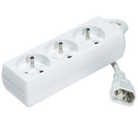 Multiprise onduleur 3 prises / cordon IEC C14 blanche - 1,5 m