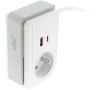 Bloc multiprise Gekko XS clipsable 2 USB C 20W 1.5m blanc - Zenitech Blanc