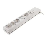 - Multiprise parafoudre 4 prises 16A + 2 USB - Blanc