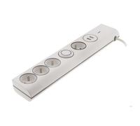 Multiprise parafoudre 4 prises 16A + 2 USB - Blanc - Thomson