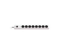 Brennenstuhl - Bloc multiprise 8 prises avec parafoudre cordon 2 m - Blanc