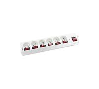 Prises, multiprises et accessoires électriques Revolt Multiprise parafoudre avec interrupteurs indépendants 6 ports - Blanc