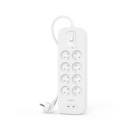 Belkin Multiprise parafoudre avec USB 8 prises, prise électrique (montage mural, cordon d'alimentation de 2 m, voyant lumineux vert, 2 ports USB-C, recharge rapide PD, protection jusqu'à 900 joules)