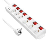 Multiprise parafoudre - DEWENWILS - 6 prises + 2 ports USB + interrupteurs individuels - 16A/3680W - Câble 2 m