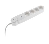 Zenitech – Multiprise parafoudre Iota – 4x16A, interrupteur lumineux, câble 1,4 m – Blanc