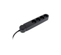 Zenitech Multiprise parafoudre Iota 4x16A avec interrupteur Noir