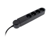 Multiprise parafoudre Iota 4x16A + interrupteur - Noir - Zenitech