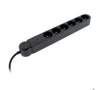 Zenitech Multiprise parafoudre Iota 6x16A avec interrupteur Noir