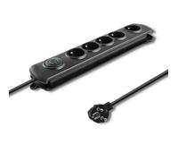 Qoltec Barre anti-surtension 5 prises 1,8 m Noir