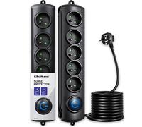Multiprise parasurtenseur Qoltec | 5 prises | 3 m | Noir
