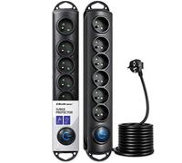 Multiprise parasurtenseur Qoltec | 6 prises | 3 m | Noir