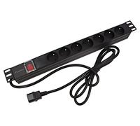 Lanberg Multiprise 1U pour rack 19 - 7 prises 10 A - Noir 2 m