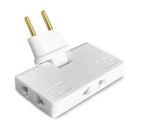 Multiprise Plate Derriere Meuble avec 3 Prises | Prise Plate avec Connexion Pivotante à 180 | Multiprise Murale avec Adaptateur