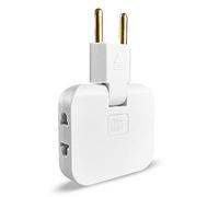 Multiprise Plate Derriere Meuble avec 3 Prises | Prise Plate avec Connexion Pivotante à 180 | Multiprise Murale avec Adaptateur EU-US | Prise Multiple 16A / 250V | Multiprise Extra Plate | Multiprises