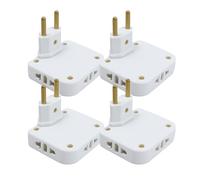 Multiprise Plate Derriere Meuble avec 4 Prises, Plates murales à 4 Prises avec tête rotative à 180°, Multiprise Extra Plate, Murale avec Adaptateur EU-US, Prise Multiple 16A/250V