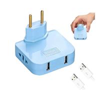 Multiprise Plate,Prise Plate Derriere Meuble, Prise Murale Extra Plate 2 Ports USB + 2 Prises,Tête Pivotante à 180°,Idéal pour Espaces Restreints, Compatible avec Les connecteurs européens 220 V