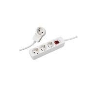 Multiprise Powerplug, 3 compart ., prise cour . suppl ., 1,4 m, blche