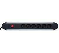 exertis Connect - Coupe-circuit - avec protection parasurtension, interrupteur - 3680 Watt - entrée : CEE 7/7 - connecteurs de sortie : 6 (CEE 7/5) -
