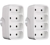 Multiprise quadriplite 6A façade - Blanc - Zenitech (Lot de 2)