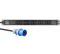 Multiprise rack 19" Lanview 1U 10xC13 16A avec ampèremètre, 3 m