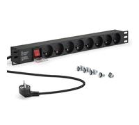 Multiprises Bandeau 8 Prises rackable 19" avec Interrupteur, Cordon 1.80m,