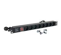 Multiprises Bandeau 8 Prises rackable 19" avec Interrupteur, Cordon 1.80m,