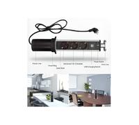 Multiprise rétractable avec 3 prises + 2 chargeurs USB