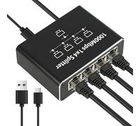 Multiprise Rj45, Ethernet 1 vers 4 Gigabit 1000 Mbps, Switch Ethernet Compact avec Ports LAN Multiples pour Ordinateurs, Routeurs, Téléviseurs Et Consoles De Jeux