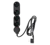 Multiprise Schuko 4x16A + Interrupteur - 1,5m - Noir - Zenitech