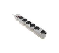 Zenitech - Multiprise Schuko 6x16A + Interrupteur - 1,5m - Gris