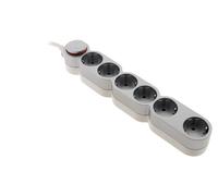 Multiprise Schuko 6x16A + interrupteur - Gris - Zenitech