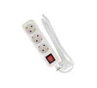 Multiprise Schuko + Interrupteur 3x16A - 5m - Blanc - Zenitech