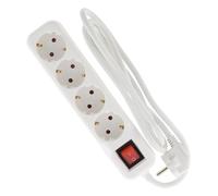 Multiprise Schuko + interrupteur 4x16A - 1,4m - Blanc - Zenitech