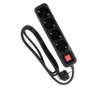 Multiprise Schuko + Interrupteur 4x16A - 1,4m - Noir - Zenitech