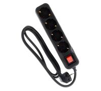 Multiprise Schuko + interrupteur 4x16A - 1,4m - Noir - Zenitech
