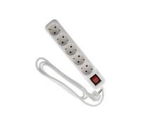 Zenitech Multiprise Schuko avec interrupteur 5x16A 1,4 m Blanc