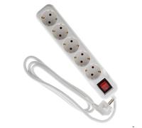 Multiprise Schuko + Interrupteur 5x16A - 1,4m - Blanc - Zenitech