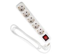Multiprise Schuko + interrupteur 5x16A - 5m - Blanc - Zenitech