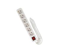 Zenitech - Multiprise Schuko + Interrupteur 6x16A - 1,4m - Blanc