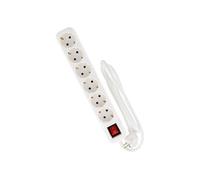Zenitech - Multiprise Schuko avec interrupteur - 6x16A - 5m - Blanc
